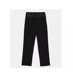 NWT Zara Size M Black Tuxedo Pants With Contrasting waistband.